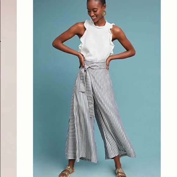 Eva Franco Anthropolgie Striped Palazzo Pants - Picture 2 of 4